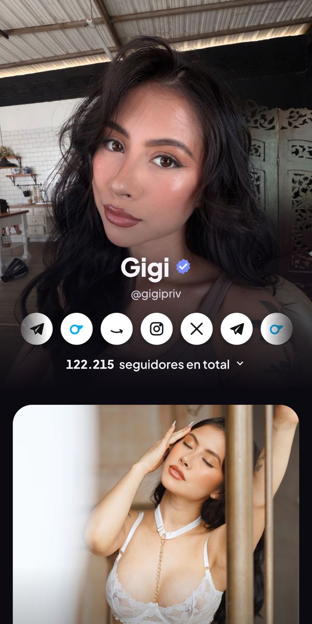 Portada de perfil con foto, nombre verificado e iconos de redes